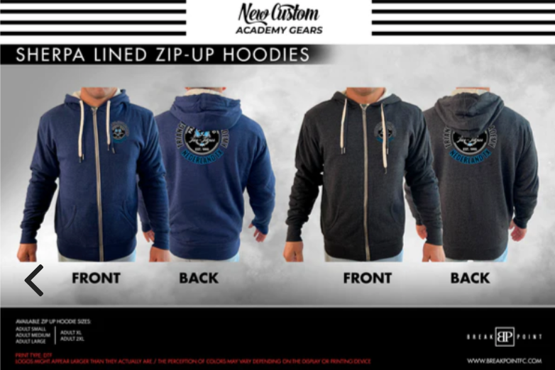 Custom Academy Sherpa Lined Zip Up Hoodie